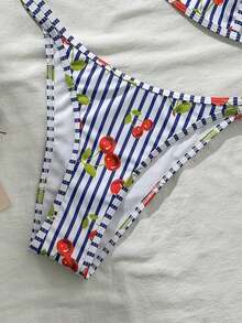 Swim Mod Women's Random Print Spaghetti Strap Bikini Set, Spring/Summer - Multicolor - View 6