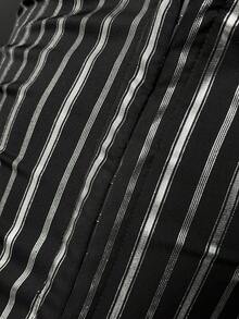 EgrlEra 女士深V领金箔短袖衬衫 - 黑色 - 查看 5