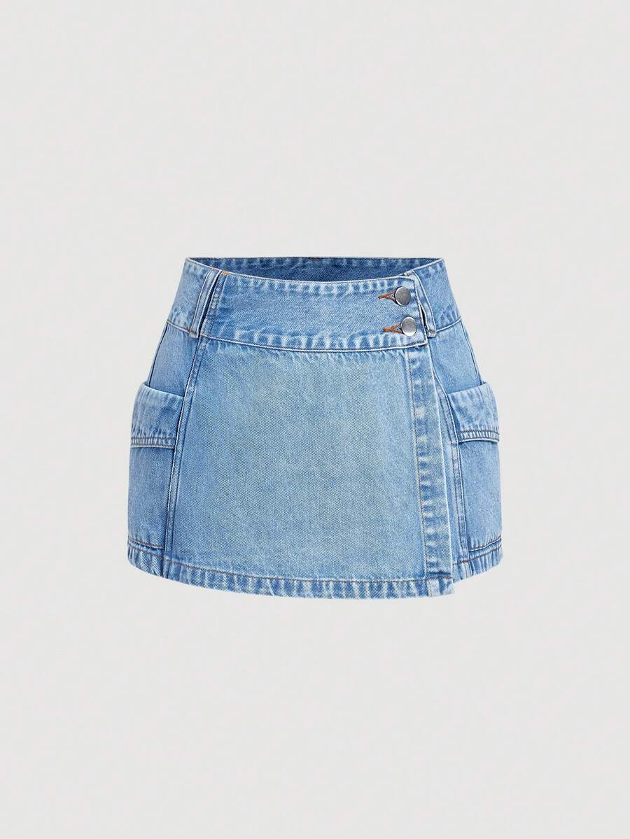 Sweetra Women's Casual Denim Shorts - Blue - View 1