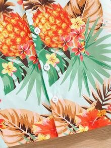 SHEIN 男童假日翻领短袖衬衫 - 彩色 - 查看 5