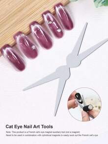 新款法式猫眼磁铁，强力磁铁大Y型铁片，适用于猫眼指甲油凝胶 - 彩色 - 查看 10