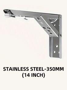 Stainless Steel Foldable Shelf Bracket (2 Packs) Spring-Movable Space-Saving DIY Wall-Mounted Partition Triangular Support Shelf Bracket For Tables And Benches, Includes Screws - Multicolor - View 16
