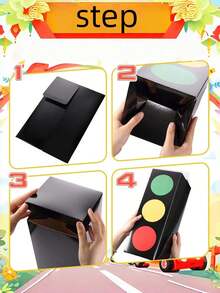 Racing Theme Traffic Light Box - Traffic Signal Centerpiece Decor, Perfect For Race Car Birthday Party Supplies, Table Centerpiece & Party Backdrop Decorations - Multicolor - View 7