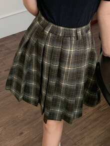 DAZY Tween Girl Pleated Plaid Casual Skirt - Multicolor - View 3