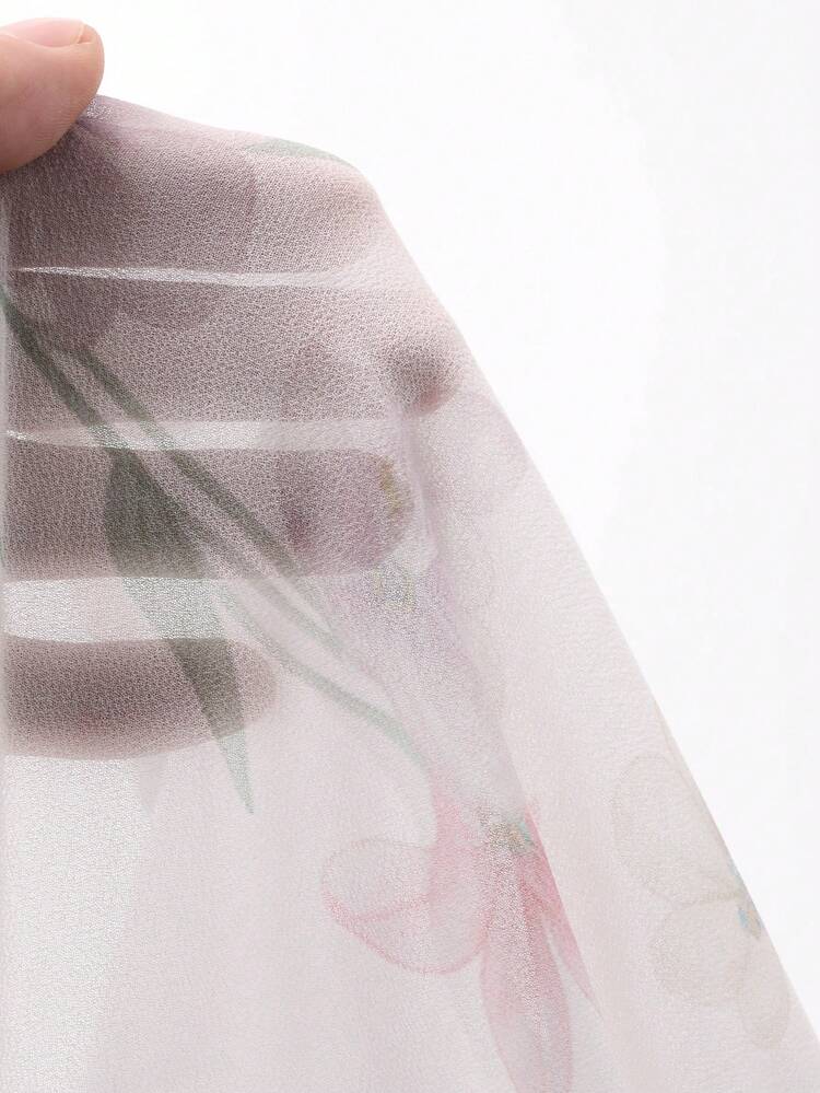 Women's Floral Pattern Sweetheart Neck Ruffle Sleeve Elegant Long Dress Sun Dresses For Women