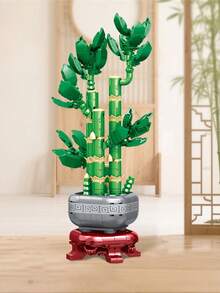 Đồ chơi xếp hình cây trúc may mắn - 4 khối xây dựng chậu hoa - Xem 2