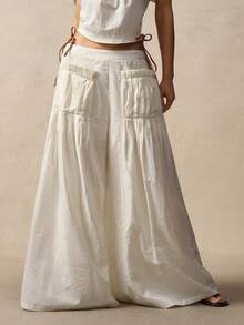 Bohemela Boho Spring/Summer Casual Apricot Woven Women's Long Pants, Valentine's Day Outfit, Women's Vacation Outfit, Western Country–Style Music Festival Outfit, Women's Holiday Outfit, Beach Vacation Outfit, Back-To-School Outfit, Summer Outfit, Carnival Costume, Women's Spring Outfit - Apricot - View 5