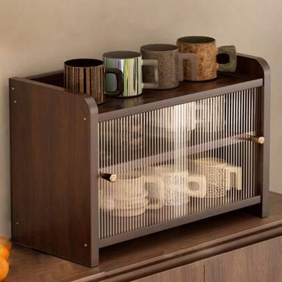 1개 아크릴 수납장 - 데스크탑 컵 홀더, 데스크탑 수납 랙, 가정, 주방, 침실, 거실, 데스크탑 수납 랙, 커피 컵 및 차 세트 수납장, 수납 및 정리 랙, 방진 컵 홀더, 가정 수납, 현대적인 디자인, 간단한 수납 상자, 주방 필수품, 가정 컬렉션 액세서리