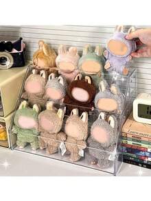 1个透明亚克力人偶展示架，楼梯造型毛绒娃娃收纳盒，亚克力整理架，钥匙扣展示盒，网格宽度2.75英寸（请存放小于2.75英寸的人偶） - 無色 - 查看 2