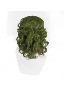Cosplay Clown Green Medium Long Curly Hair, Daily Wear Wig, Holiday Party, Stage Performance, High Temperature Silk Cosplay Wig - Green - View 3