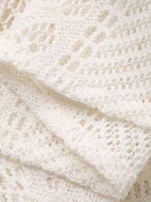 DAZY 女士宽松翻领镂空衬衫 - 白色 - 查看 12