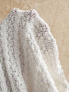 Soleia Women's Autumn Vacation Outfit - Ombre Knit Deep V-Neck Backless Jumpsuit, Sexy & Fashionable Fitted Romper For Party, Date, Afternoon Tea, Boho Beach - White - View 8