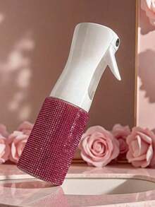 1pc 200ml ABS Continuous Fine Mist Spray Bottle, Cylindrical Design With Rhinestone Surface, Multipurpose Spray Bottle For Hair Care, Beauty Routine, Cleaning, Plants & Home Use - Multicolor - View 11