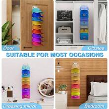2 Pieces Baseball Cap Storage Rack, Strong Adhesive Wall-Mounted Hat Stand, Multi-Layer Hat Storage Display Stand, Wall-Mounted Hat Hooks For Hanging Multiple Hats, Suitable For Wardrobe Doors And Bedrooms, Keeps Hats Neat And Wrinkle-Free, Perfect As Gifts For Various Occasions, 1/2 Pieces - Multicolor - View 11