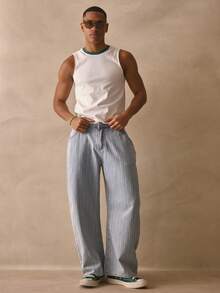 Musero Slim Fit Contrast Crew Neck Sleeveless Tank Top Vest Spring Summer Essentials - Multicolor - View 5