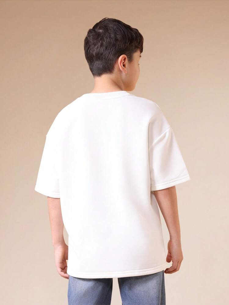 Oversized Tee With Bold Letter Print