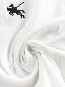 GlowEve Petite Women's Knight Embroidery Single-Breasted Sleeveless Shirt And Shorts Casual 2 Pieces Set - White - View 6