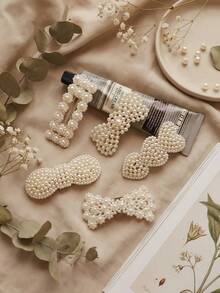 Zazumi 10 Pcs/Set Exquisite Pearl Decorative Hair Clips , Suitable For Women. It Features Retro Crystal Elements And Is A Hairstyle Accessory For Weddings And Parties. It Is A Practical Daily Gift For Friends. It Can Also Be A Party Gift.Spring To Summer - Hairpin - View 10