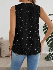 EMERY ROSE Plus Size V-Neck Sleeveless Shirt, Suitable For Summer - Multicolor - View 2