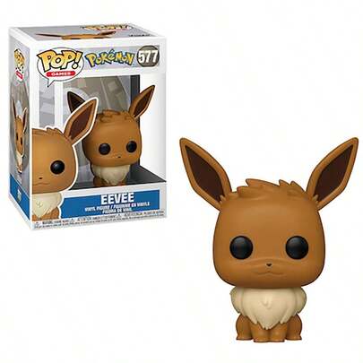  Funko POP！游戏系列乙烯基人偶收藏品，宝可梦伊布，带橱窗式展示包装，编号577，可爱Q版人偶，适合摆放在桌面、书架或房间，是送给粉丝和收藏家的礼物。