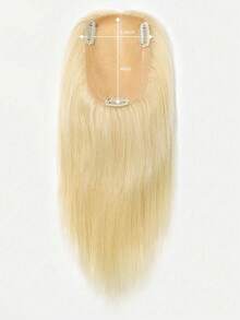 Tapa de cabello real para mujeres, piezas de cabello humano real para mujeres con cabello ralo, tapa de cabello con encaje, extensiones de cabello con clip en color rubio dorado #S613 - S613 - Ver 3