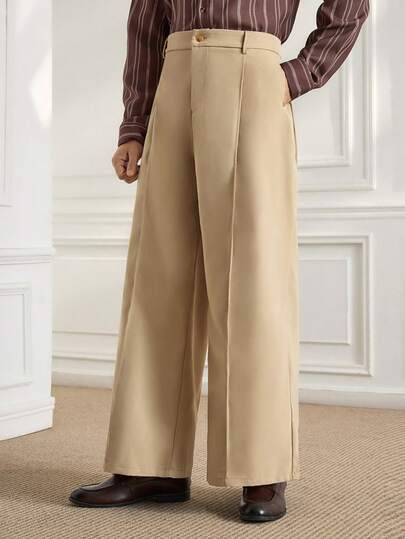 Officeau 男士休闲纯色阔腿裤，秋季