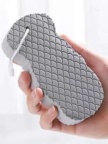 1pc Universal 3D Embossed Loofah Sponge, Body Cleaning Tool - Grey - View 2