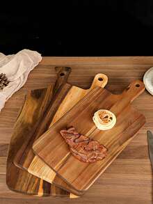 Pala de pizza de madera, tabla de cortar, tabla para queso, bandeja para pan y galletas para servir, plato para preparar carne de res, tabla de cortar - Albaricoque - Ver 2