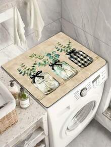 1pc Minimalist Vase Print Multi-Purpose Mat For Washing Machine Cover, Quick-Dry Absorbent Washer And Dryer Top Protector Pad, Modern Practical Decor For Laundry And Kitchen, Polyester Dish Drying Mat - Universal Dust Cover For Home Appliances Home Decoration Table Decoration,Party Decoration,Wedding Decoration,Dining Room Kitchen Decoration,Room Decoration,Home Decoration - Multicolor - View 1