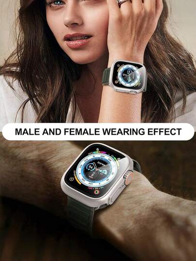 1pc Watch Screen Protector Case, Front And Back Cover Protection Case (Titanium) Watch Series 9/8/7/6/5/4/Series SE 2 45mm 41mm 44mm 40mm