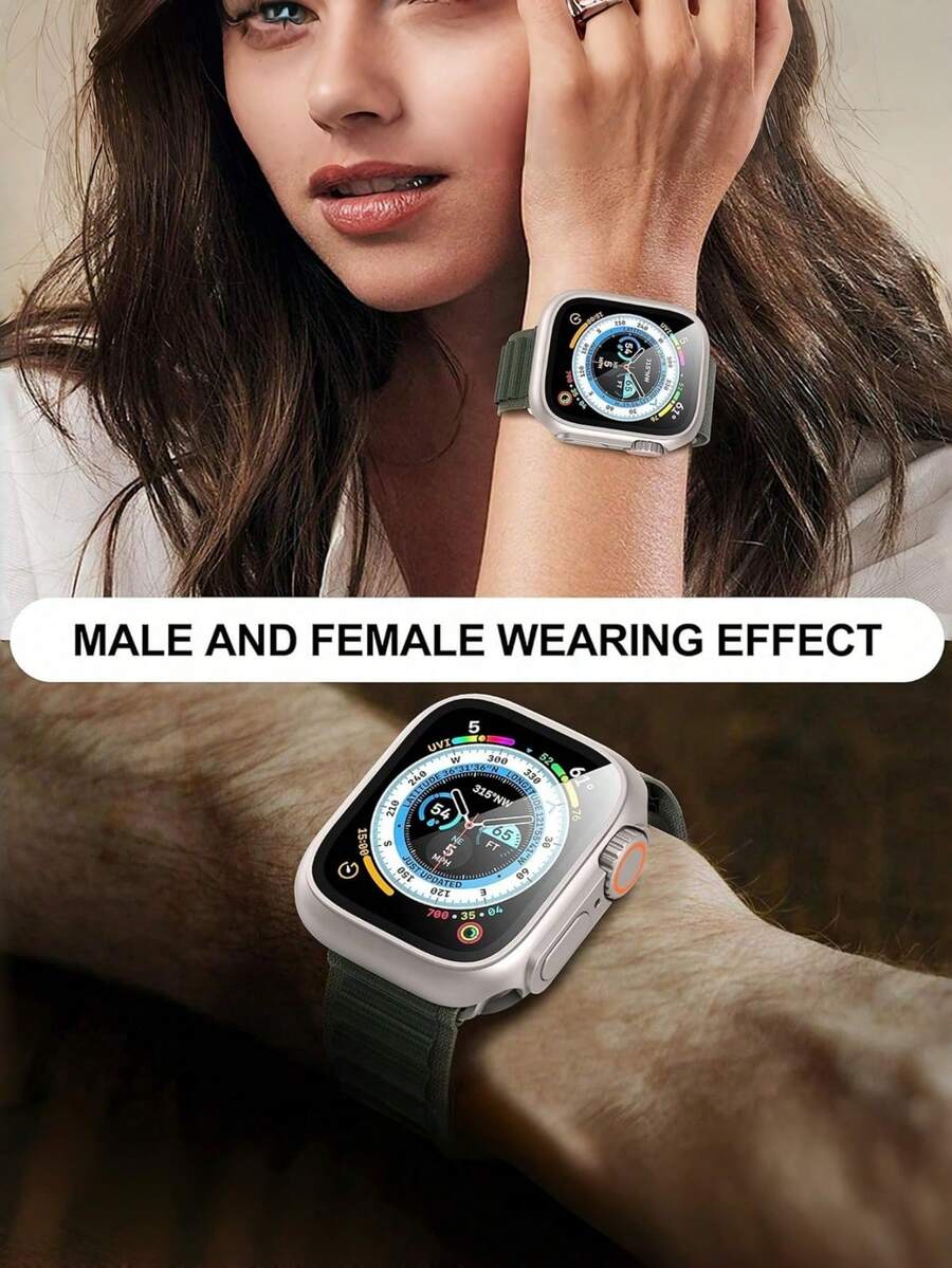 1pc Watch Screen Protector Case, Front And Back Cover Protection Case (Titanium) Watch Series 9/8/7/6/5/4/Series SE 2 45mm 41mm 44mm 40mm - Multicolor - View 1