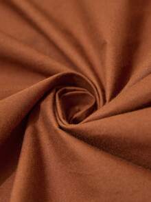 Lyxana Women's Coffee Color Loose Cotton Dress With Neck Tie - Coffee Brown - View 7