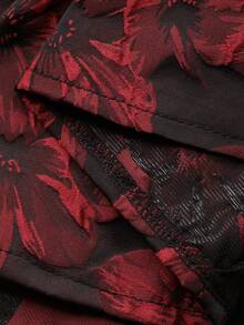 DAZY Tween Girls' Elegant Party Jacquard Patchwork Dress, Summer - Red - View 8