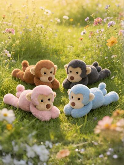 MINKOJA - BESTSELLERS 15.75英寸可爱毛绒猴子玩偶，多种颜色仿真猴子玩具，柔软可爱，治愈系生日礼物，适合儿童、朋友，也可作家居装饰抱枕，是情人节、复活节、生日的理想之选。