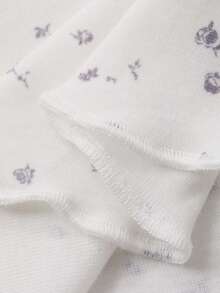 DAZY Ditsy Floral Knit Women's Pajama Set - White - View 7