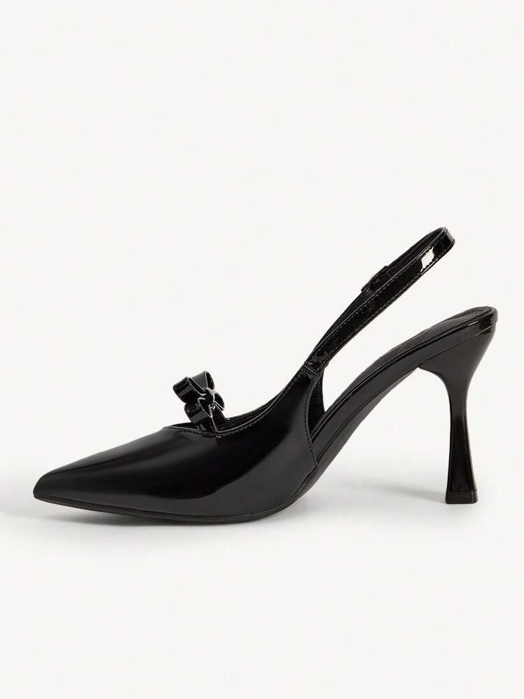 CUCCOO CHICEST Women's Pointed Toe Soft Leather Slip-On Vintage Bow Decor Shoes Wedding Shoes Spring Shoes Bride Shoes