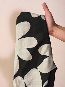 Slaydiva 春夏新款加大码单肩扭结上衣搭配直筒宽松长裤，荷叶边设计，带真口袋，两件套/音乐节/复活节/圣帕特里克节/西部风/游牧风/生日派对/毕业典礼/日常休闲穿搭/度假/邮轮旅行/海滩/日光浴/情人节/时尚博主风/通勤风/夏季印花图案女式瑜伽连体裤裹身裤羊毛两件套女裤夏季 - 黑與白 - 查看 6