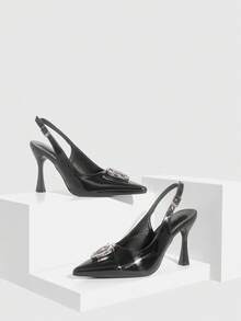 CUCCOO SZL Women's Pointed Toe High Heel Shoes With Rhinestone Buckle, New Arrival Spring/Summer - Dark coffee - View 1