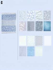 1 件轻质网状拼贴画套装，混合材质无粘性日记纸。 - 套裝 - 查看 9