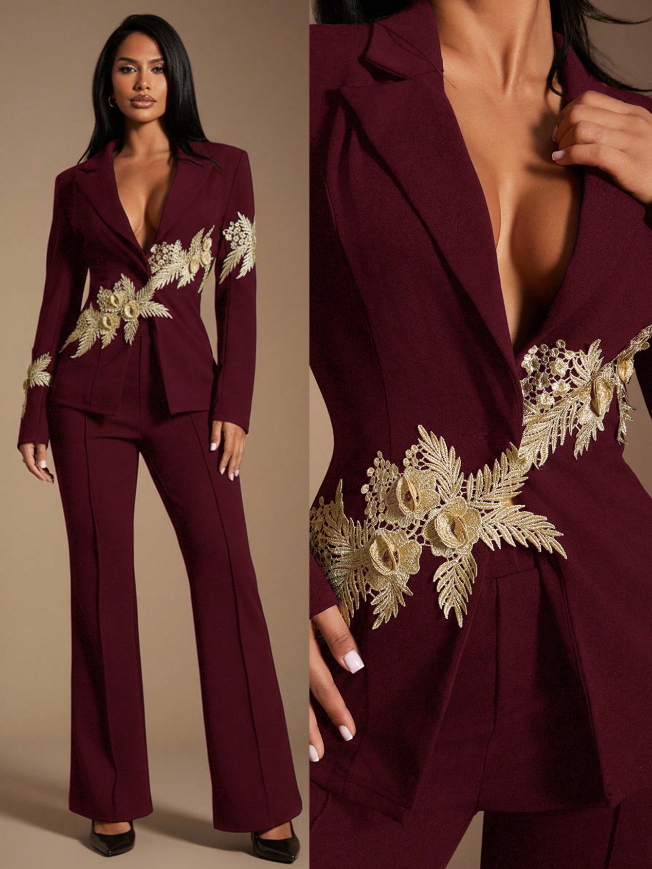 Radiana بدلة نسائية أنيقة وفاخرة، بليزر مطرز بخيوط...