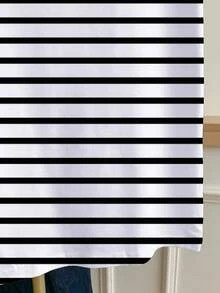 Women's Cherry Print Short Sleeve Striped Casual Round Neck T-Shirt - White - View 5