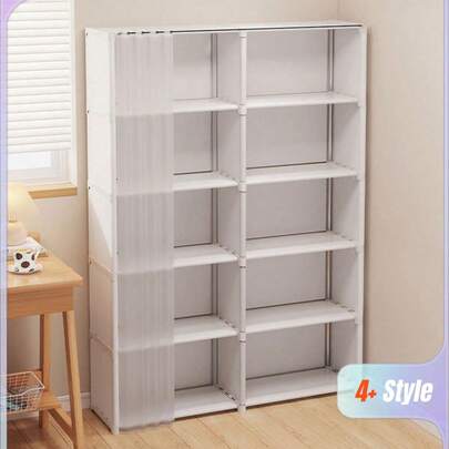 1 kệ sách đứng độc lập, giá đựng đồ nhiều tầng, kệ hẹp cho phòng khách, quà tặng Halloween & Giáng sinh.