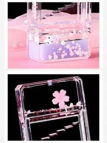 1个创意樱花滑梯，透明定时青少年减压装饰品，流沙瓶礼品玩具（颜色随机） - 多色 - 查看 2