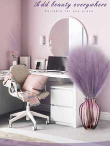 5/10/20/30 Stems Artificial Pampas Grass - Fluffy Grey Lavender Faux Bunny Tails For Wedding Bouquet, Home Decor, Fall & Seasonal Arrangements - Purple - View 4