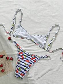 Swim Mod Women's Random Print Spaghetti Strap Bikini Set, Spring/Summer - Multicolor - View 3