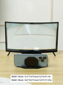 1pc 16/18-Inch Ultra-High-Definition Mobile Phone Screen Magnifier, Newly Upgraded 3d Curved Screen, Foldable And Retractable, Mobile Phone Desktop Stand, Anti-Blue Light Lens, Eye Protection. - Multicolor - View 3