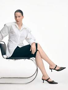 Mnmlis Women's Fashion Versatile Pointed Stiletto High Heel Shoes - Black - View 8