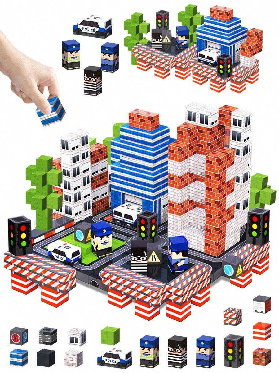 MINKOJA Magnetic Block Set, Magnetic Blocks, Creative Games, Gift For Children Aged 3 And Over, ,Travel Toy,Easter,Building Blocks,Building Block Sets,Magnetic Blocks - Multicolor - View 1