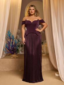 Glamrae Đầm ôm sát cơ thể cỡ lớn, sang trọng, gợi cảm, chất liệu dệt kim, lấp lánh, hở vai, cổ áo kiểu mèo, thắt eo, trang trí tua rua, phù hợp cho tiệc tối, đám cưới, sự kiện kinh doanh và các dịp trang trọng khác. Đầm dạ hội màu tím dành cho nữ, đầm dự tiệc hở vai, đầm màu mận, đầm dài màu tím, đầm hở vai, trang phục dạ hội dành cho nữ, đầm dự tiệc đặc biệt. - Màu tím - Xem 7