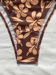 Swim Vcay Women's Casual Vacation Beach Party Halter Bikini Two Pieces Swimwear Set, New Spring/Summer Casual Western Clothes For Women, Backless - Multicolor - View 3